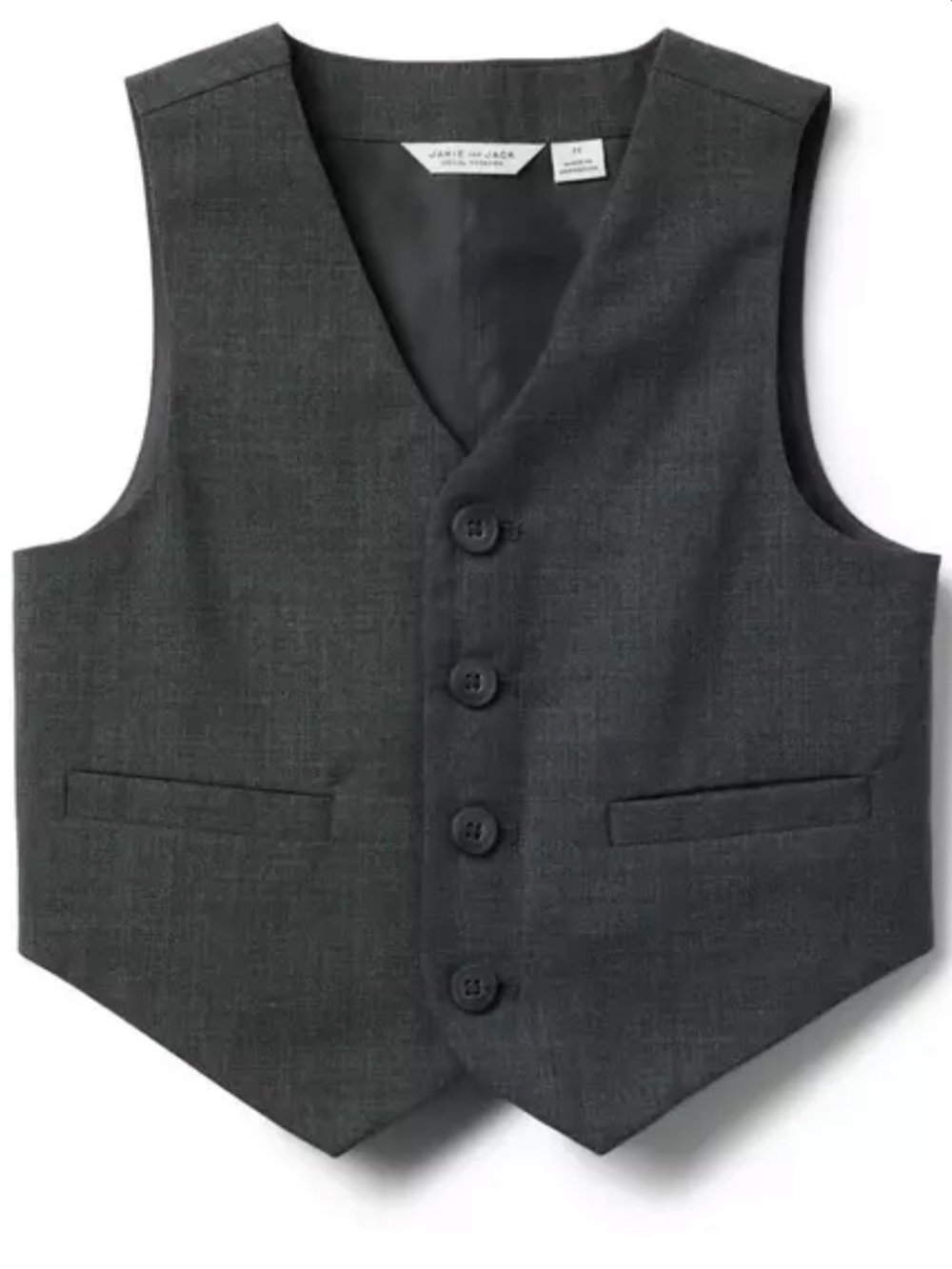 Janie and Jack toddler Boys Charcoal Gray Dress vest